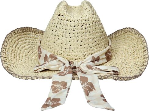 Roxy Women's Crushin It Straw Cowboy Hat in Saudi Arabia