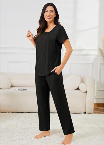 Swomog 3pcs تمريض الأمومة ثوب نوم و Pajamas مجموعة قصيرة الأكمام PJs لمجموعات صالة الحمل في المستشفى الرضاعة الطبيعية in Kuwait