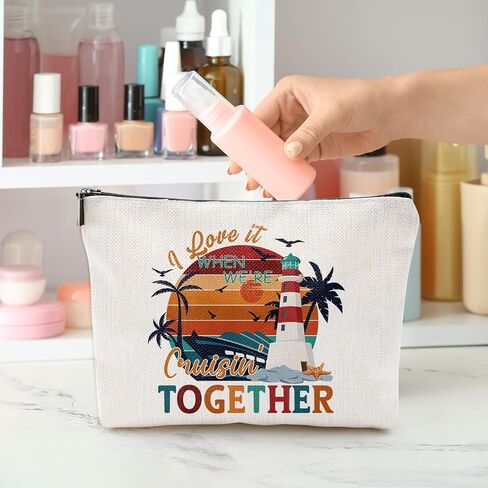 Cruise Essential Gifts for Women - 6 Pcs Waterproof Cruise Gift Exchange Ideas Cosmetic Bag, Life Is Better Cruise Gifts Alaska Cruise Essentials for Women, Cruise Essentials 2025 Women in Saudi Arabia