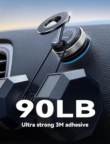 JOYROOM Magsafe Suction Cup Phone Mount, Vacuum Magnetic Phone Holder for Car, 360° Metal Strut Car Mount for iPhone 16 Pro Max Plus/iPhone 15 14 13 12 & Android Magsafe Case, Silver in Saudi Arabia