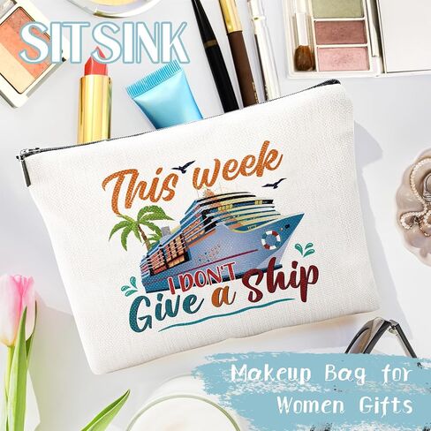 Cruise Essential Gifts for Women - 6 Pcs Waterproof Cruise Gift Exchange Ideas Cosmetic Bag, Life Is Better Cruise Gifts Alaska Cruise Essentials for Women, Cruise Essentials 2025 Women in Saudi Arabia