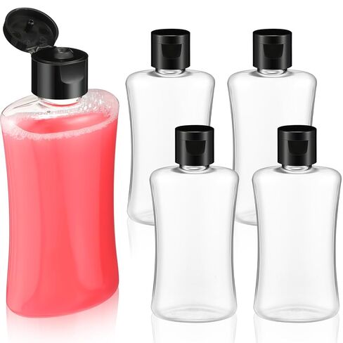 Domensi 50 Pcs 3.4 oz Travel Bottles with Flip Cap Clear Plastic Travel Size Containers Portable Leak Proof Squeeze Bottle Refillable Empty Cosmetic Containers for Liquid Shampoo Lotion in Saudi Arabia
