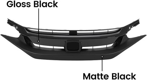 KUAFU Front Bumper Upper Grille Grill Compatible with 2019-2021 Honda Civic Painted Glossy Black in Saudi Arabia