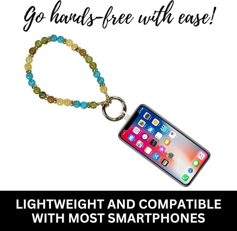 Clip and Go Phone Charm (Dainty Pearl W/Gold Beads) - Hands Free Phone Wrist Strap - Multifunctional Women’s Bracelet or Necklace Holder On Strap for Purse (Nina Collection) in Kuwait