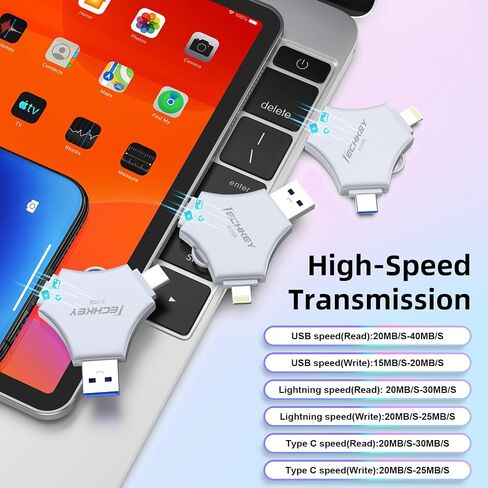 USB 3.0 Flash Drive 64gb for iPhone, 3in1 External Memory Picture Keeper Storage Stick for Photo/Video/Data Saver/Backup, V7.99High Speed Thumb Drives for iPhone/iPad/Android/PC - Putty in Saudi Arabia
