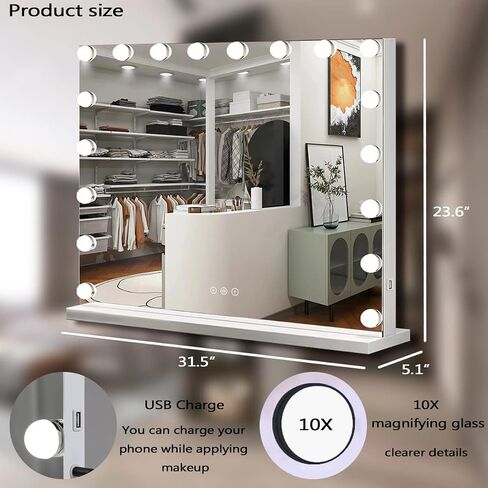Thekla Gold Arch Hollywood Vanity Mirror مع أضواء لجدار مكتب المكياج الجدار القابل للفصل in Saudi Arabia