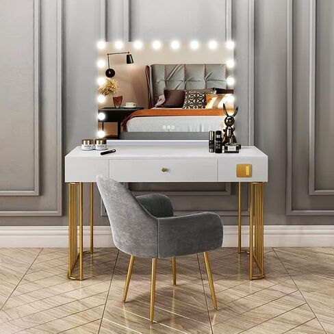 Thekla Gold Arch Hollywood Vanity Mirror مع أضواء لجدار مكتب المكياج الجدار القابل للفصل in Saudi Arabia