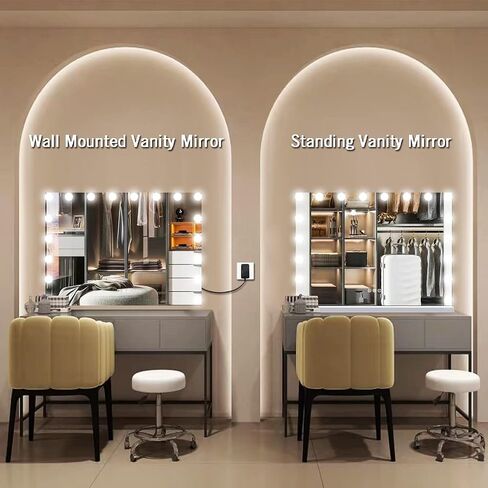 Thekla Gold Arch Hollywood Vanity Mirror مع أضواء لجدار مكتب المكياج الجدار القابل للفصل in Saudi Arabia