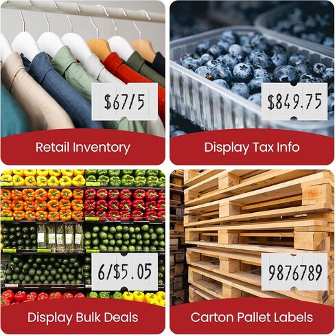 Perco Pro 1 Line Price Gun مع طقم الملصقات ، ويشمل مسدس تسعير خط واحد ، و 10،000 ملصق أبيض ، مع inker محمّل مسبقًا in Kuwait