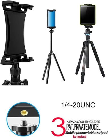 Tablet Stand, Bike Phone Mount for Indoor Gym Treadmill, Spinning Exercise Bicycle, Mic Stand, Tablet Holder Mount Phone Stand for iPad Pro, iPad, iPad Mini/Air Tablet & Smartphones (4.7-12.9") in Saudi Arabia