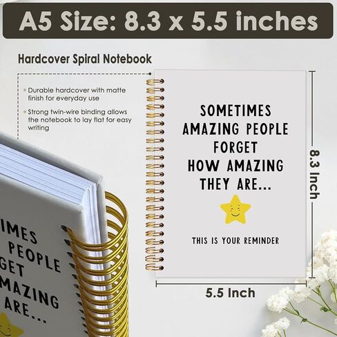 Motivational journal, Inspirational Office Notebooks for Work, Coworker Gifts for Women Men，College Ruled Hardcover Spiral Notebook 5.5x8.3 in Kuwait