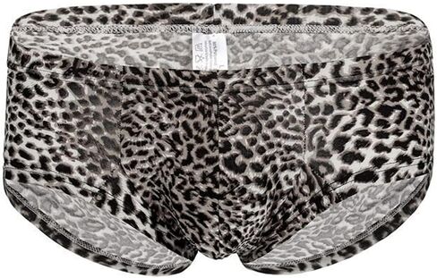 Men's Sexy Underwear Leopard Print Boxer Briefs Breathable Underpants Stretch Cheeky Trunks with Pouch S-XL in Saudi Arabia