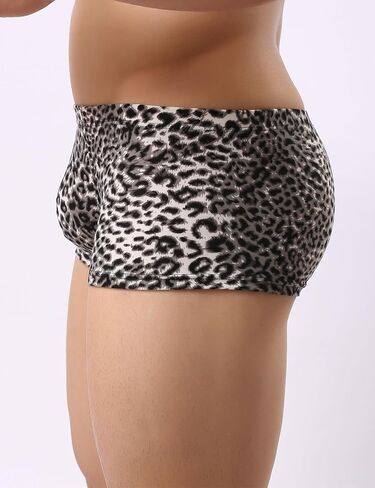 Men's Sexy Underwear Leopard Print Boxer Briefs Breathable Underpants Stretch Cheeky Trunks with Pouch S-XL in Saudi Arabia