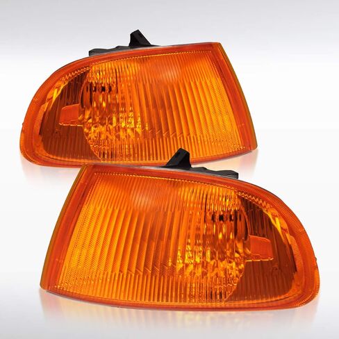 Autozensation Compatible with 1992-1995 Honda Civic EG 2Dr/3Dr Hatchback L+R Pair Assembly, Smoke Amber Lens Corner Lights in Kuwait