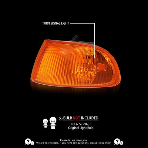 Autozensation Compatible with 1992-1995 Honda Civic EG 2Dr/3Dr Hatchback L+R Pair Assembly, Smoke Amber Lens Corner Lights in Kuwait