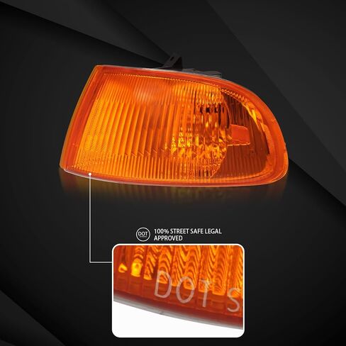 Autozensation Compatible with 1992-1995 Honda Civic EG 2Dr/3Dr Hatchback L+R Pair Assembly, Smoke Amber Lens Corner Lights in Kuwait