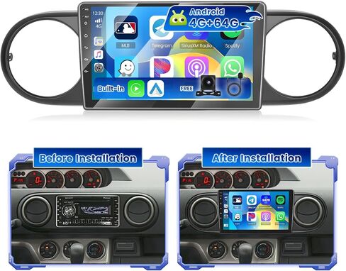 [2+64G] Hikity Android 13 Car Stereo for 2007-2016 Toyota Scion xB Radio with Wireless Carplay Android Auto Mirror Link, 9 Inch Touchscreen GPS WiFi Bluetooth FM RDS MIC Backup Camera SWC in Saudi Arabia
