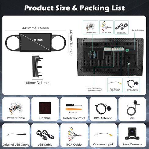 [2+64G] Hikity Android 13 Car Stereo for 2007-2016 Toyota Scion xB Radio with Wireless Carplay Android Auto Mirror Link, 9 Inch Touchscreen GPS WiFi Bluetooth FM RDS MIC Backup Camera SWC in Saudi Arabia
