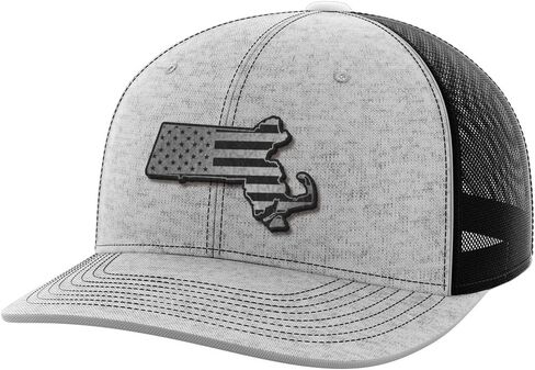 نصف نصف ماساتشوستس بليك جلود باتش القبعة-الولايات المتحدة الأمريكية صنعت شبكة Snapback قابلة للتعديل-United-6 لوحات mid profile in Kuwait