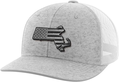 نصف نصف ماساتشوستس بليك جلود باتش القبعة-الولايات المتحدة الأمريكية صنعت شبكة Snapback قابلة للتعديل-United-6 لوحات mid profile in Kuwait