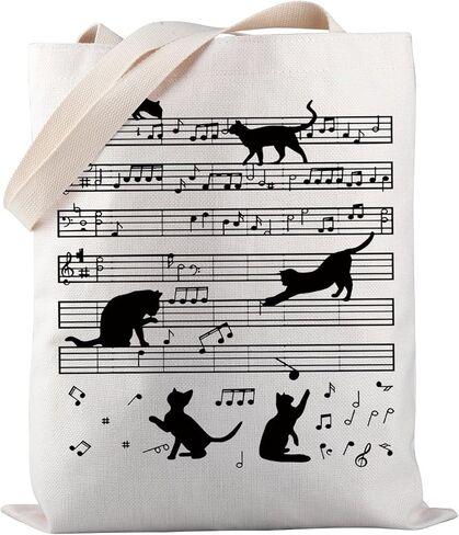 PWHAOOO MUSIC NOTE TOTE BAG Funny Music Tote Bag Musician Gifts Music Loving Gift Cat Lover in Saudi Arabia