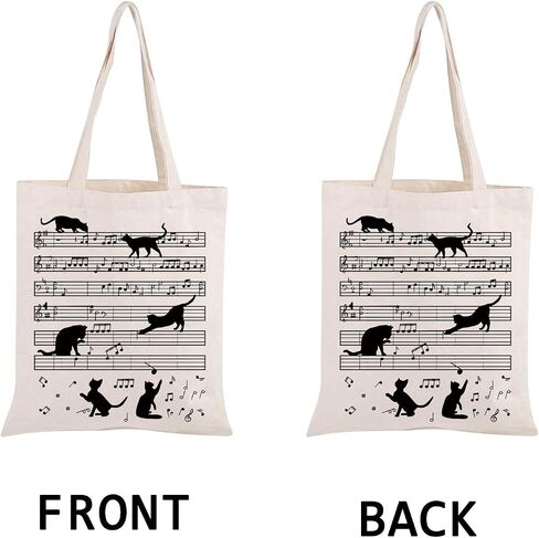 PWHAOOO MUSIC NOTE TOTE BAG Funny Music Tote Bag Musician Gifts Music Loving Gift Cat Lover in Saudi Arabia