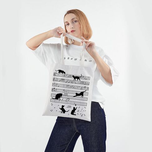 PWHAOOO MUSIC NOTE TOTE BAG Funny Music Tote Bag Musician Gifts Music Loving Gift Cat Lover in Saudi Arabia