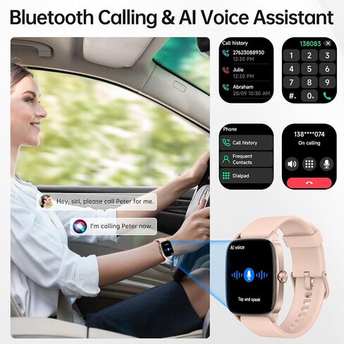 Smart Watch for Men Women with Bluetooth Call Light Blue in Saudi Arabia