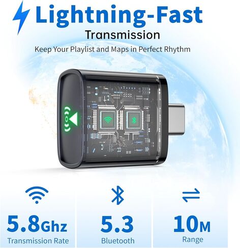 Mini CarPlay Wireless Adapter,Wireless Carplay Adapter,No Cable,Instant Connection,100% Restore Sound & Lmages, for iPhone iOS 10+ and Car from 2018+ in Saudi Arabia