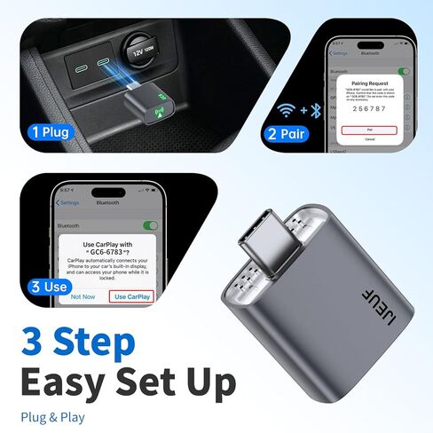 Mini CarPlay Wireless Adapter,Wireless Carplay Adapter,No Cable,Instant Connection,100% Restore Sound & Lmages, for iPhone iOS 10+ and Car from 2018+ in Saudi Arabia
