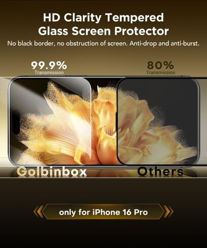[3-Pack] Compatible with iPhone 15/16 Screen Protector with One-Step Installation Tray – HD Clarity, Eye Protection, 9H Hardness, Anti-Scratch, Bubble-Free, Military-Grade Glass Screen Protector in Saudi Arabia