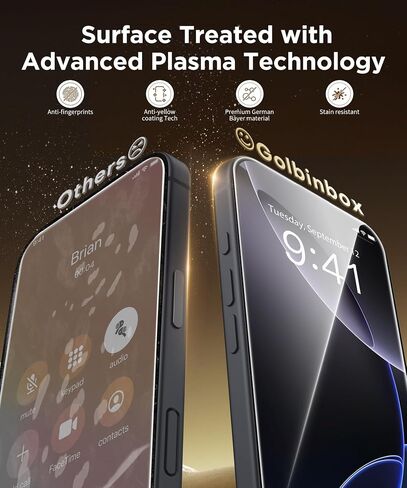 [3-Pack] Compatible with iPhone 15/16 Screen Protector with One-Step Installation Tray – HD Clarity, Eye Protection, 9H Hardness, Anti-Scratch, Bubble-Free, Military-Grade Glass Screen Protector in Saudi Arabia