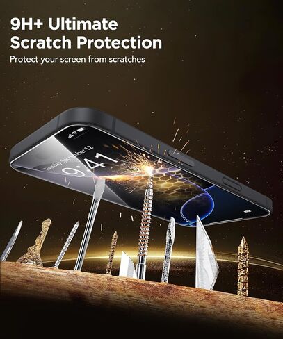 [3-Pack] Compatible with iPhone 15/16 Screen Protector with One-Step Installation Tray – HD Clarity, Eye Protection, 9H Hardness, Anti-Scratch, Bubble-Free, Military-Grade Glass Screen Protector in Saudi Arabia