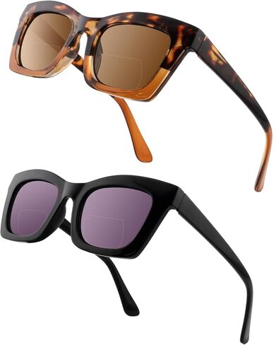 HIYANJN 2 Pack Bifocal Reading Sunglasses for Women Men UV400 Protection Outdoors Fashion Sun Readers With Spring Hinge in Kuwait