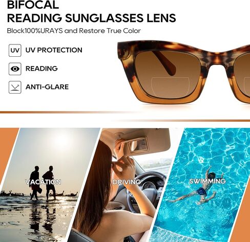 HIYANJN 2 Pack Bifocal Reading Sunglasses for Women Men UV400 Protection Outdoors Fashion Sun Readers With Spring Hinge in Kuwait