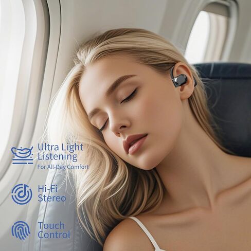 Open Ear Headphones Wireless Bluetooth 5.4, Open Ear Earbuds, Over Ear Earbuds, Sport Headphones for Workout Running, HiFi Stereo, Ultra Long Battery Life(Beige) in Saudi Arabia