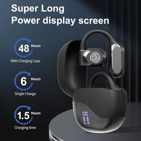 Open Ear Headphones Wireless Bluetooth 5.4, Open Ear Earbuds, Over Ear Earbuds, Sport Headphones for Workout Running, HiFi Stereo, Ultra Long Battery Life(Beige) in Saudi Arabia