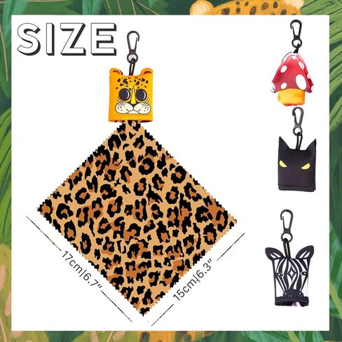 Glasses Cleaning Cloth Original Cute Animals, Microfiber Eye Glass Clean Cloths Cleaner Keychain for Eyeglasses Wipes, Camera Cell Phone,Screens, Camera 4PCS in Saudi Arabia