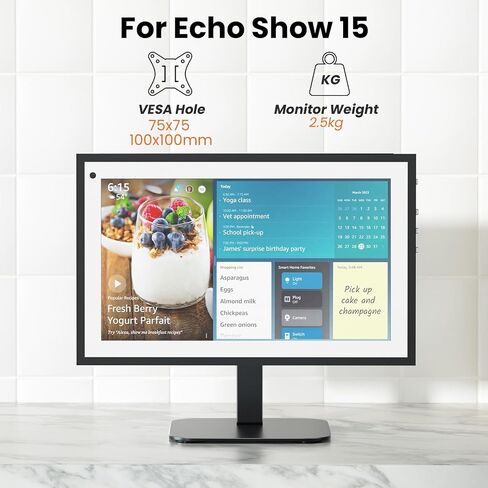 PUTORSEN TV Wall Mount - for Alexa Echo Show 21, Echo Show 15 Full Motion Wall Bracket, Holds up to 44lbs,VESA 75 and 100mm, Black in Saudi Arabia