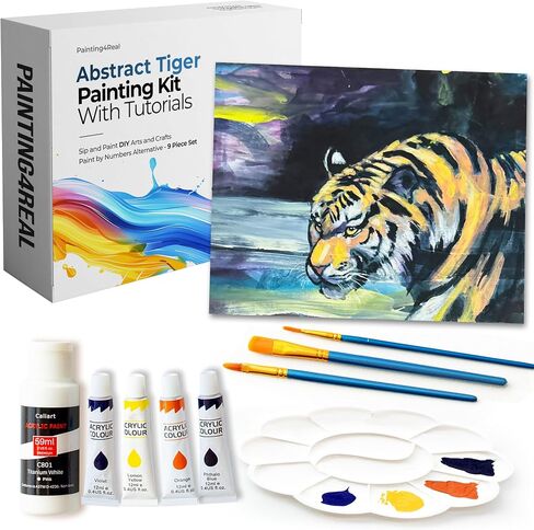 Painting4Real DIY Painting Kits for Adults and Kids with Video Tutorials: Learn How to Paint Nesting Birds – Painting Set & Art Supplies Kit, Ideal for Modern Farmhouse Art – 9 Piece Acrylic Paint Set in Kuwait