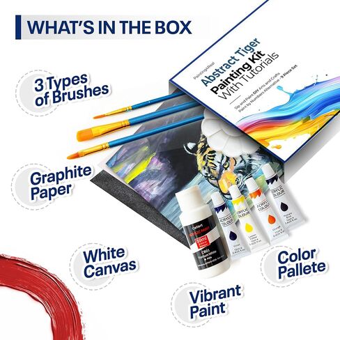 Painting4Real DIY Painting Kits for Adults and Kids with Video Tutorials: Learn How to Paint Nesting Birds – Painting Set & Art Supplies Kit, Ideal for Modern Farmhouse Art – 9 Piece Acrylic Paint Set in Kuwait