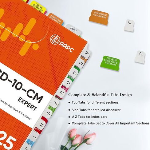 علامات تبويب الفهرس لـ ICD-10-CM 2024 إصدار AAPC ، علامات تبويب الكتب الكاملة مع الفراغات ، المرجعية ، مغلفة بالألوان مع دليل محاذاة وأرقام الصفحات (كتاب غير مدرج) in Kuwait