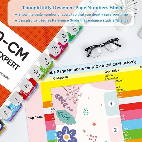 علامات تبويب الفهرس لـ ICD-10-CM 2024 إصدار AAPC ، علامات تبويب الكتب الكاملة مع الفراغات ، المرجعية ، مغلفة بالألوان مع دليل محاذاة وأرقام الصفحات (كتاب غير مدرج) in Kuwait