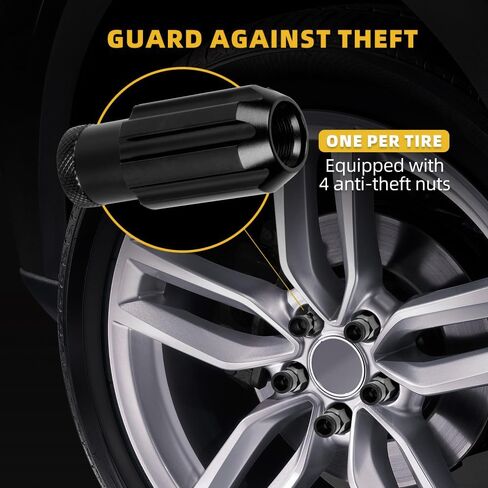 muge racing M12x1.25 Lug Nut 20 PCS, Wheel Lock Bulge Acorn Open End Lug Nut Set Compatible with Toyota, Honda, Ford, Mitsubishi, Mazda, KIA, Hyundai, 1 Socket Included, Black in Kuwait