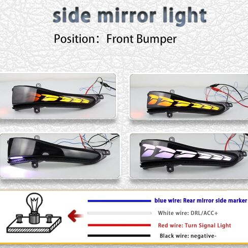 Side Mirror Light Led DRL Turn Signal Dynamic Sequential Blink Car Lights Running Indicator Marker Lamps Compatible with Infiniti Q50 Q60 Q70 QX30 QX50 QX60 QX70 For Nissan Skyline (Smoked) in Saudi Arabia