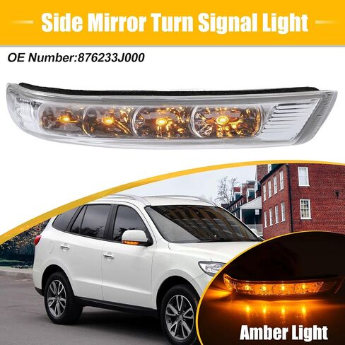 uxcell Car LED No.876233J000 Right Side Rear View Mirror Turn Signal Amber Light Indicator for Hyundai Veracruz Santa Fe 2007-2012 in Saudi Arabia