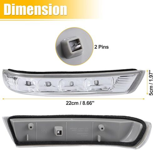 uxcell Car LED No.876233J000 Right Side Rear View Mirror Turn Signal Amber Light Indicator for Hyundai Veracruz Santa Fe 2007-2012 in Saudi Arabia