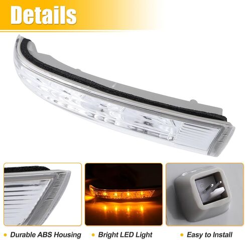 uxcell Car LED No.876233J000 Right Side Rear View Mirror Turn Signal Amber Light Indicator for Hyundai Veracruz Santa Fe 2007-2012 in Saudi Arabia