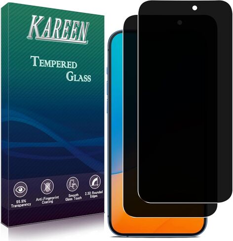 KAREEN 2 Pack Screen Protector for iPhone 16e 6.1-Inch Tempered Glass Film, Anti Scratch, Bubble Free, Case Friendly, Easy to Install in Kuwait