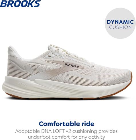 Brooks Women’s Revel 8 Runned Running & Walking Shoe - White/Chateau Gray - 5.5 Wide in Kuwait